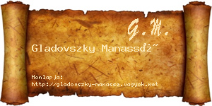 Gladovszky Manassé névjegykártya